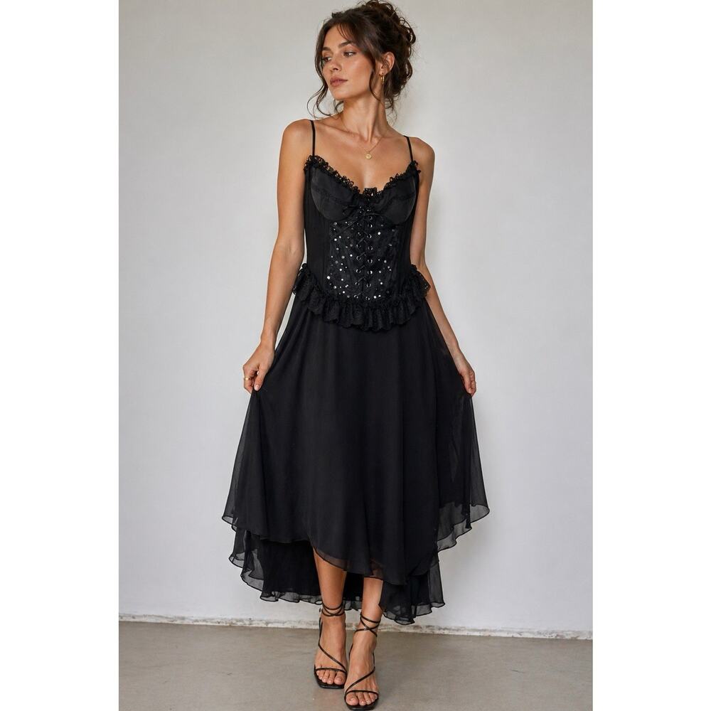Moda International "Victoria Secret " Dress Size 8 Vintage Y2K Silk Whimsigoth